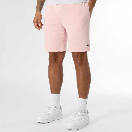 Lacoste - Short Jogging Logo Brodé Crocodile Rose
