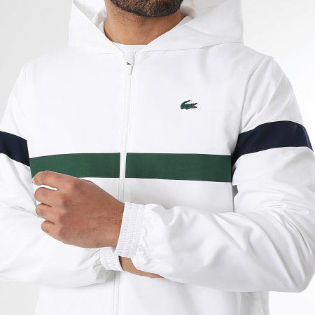 Lacoste - Ensemble De Survêtement Logo Crocodile Blanc Vert