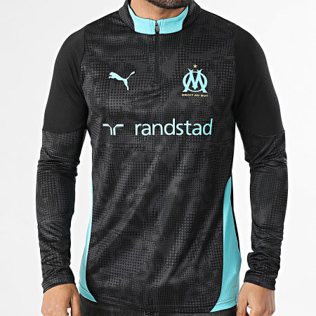 Puma - T-Shirt Lange Mouwen OM Training 1/4 Rits 781534 Zwart Antracietgrijs