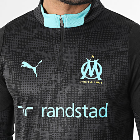 Puma - T-Shirt Lange Mouwen OM Training 1/4 Rits 781534 Zwart Antracietgrijs