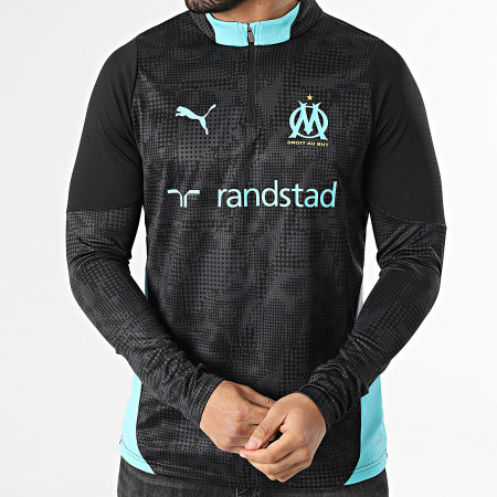 Puma - T-Shirt Lange Mouwen OM Training 1/4 Rits 781534 Zwart Antracietgrijs