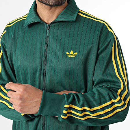 Adidas Originals - Veste Zippée A Bandes Firebird KD6287 Vert Jaune