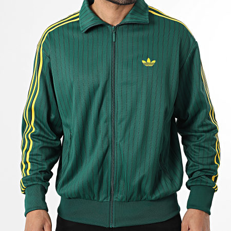 Adidas Originals - Veste Zippée A Bandes Firebird KD6287 Vert Jaune