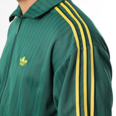 Adidas Originals - Veste Zippée A Bandes Firebird KD6287 Vert Jaune