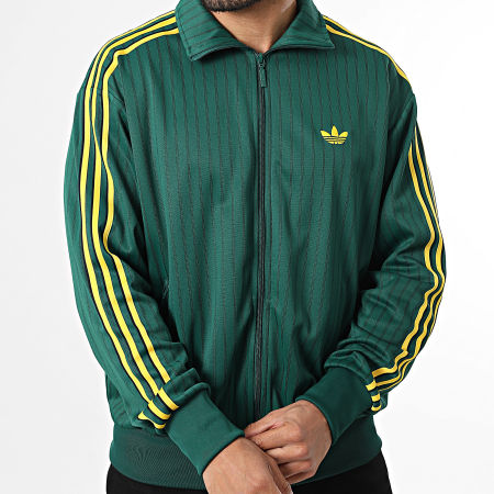 Adidas Originals - Veste Zippée A Bandes Firebird KD6287 Vert Jaune