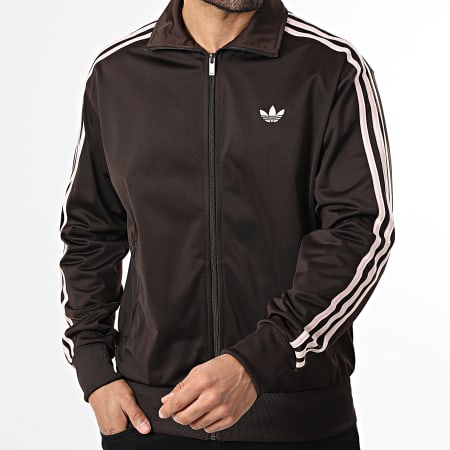 Adidas Originals - Veste Zippée A Bandes Firebird KD8309 Marron