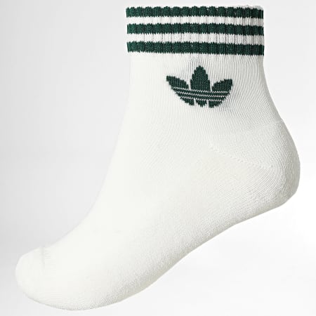 Adidas Originals - Lot De 3 Paires De Chaussettes 3 Stripes Ankle KD8257 Blanc Marron Rouge Vert