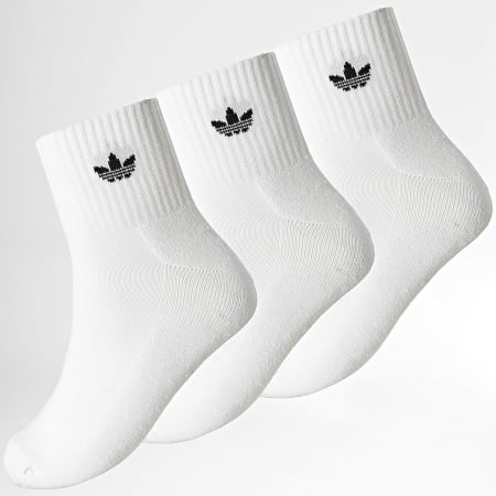 Adidas Originals - Lot De 3 Paires De Chaussettes 1/4 Socks KG2226 Blanc Noir