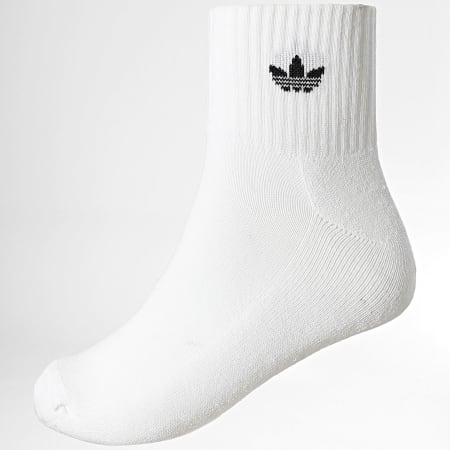 Adidas Originals - Lot De 3 Paires De Chaussettes 1/4 Socks KG2226 Blanc Noir