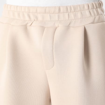 LBO - Calça de fato de treino larga com pregas efeito neoprene 2449 Bege