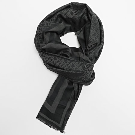 Tommy Hilfiger - Echarpe Monogram 8273 Noir Gris Anthracite