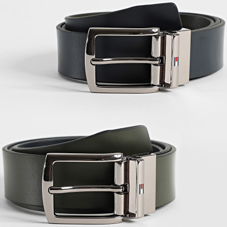 Tommy Hilfiger - Ceinture Réversible Denton 3.5 3012 Bleu Marine Vert Kaki