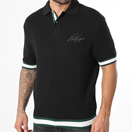 Tommy Hilfiger - Polo Manches Courtes Flatknit Classic 1620 Noir