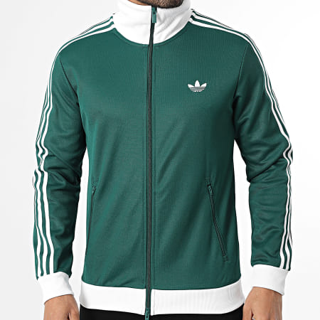 Adidas Originals - Veste Zippée A Bandes Classic KE1666 Vert Blanc
