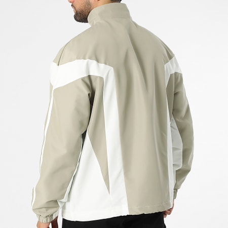 Adidas Originals - Veste Zippée A Bandes Windbreak KB7523 Beige Blanc