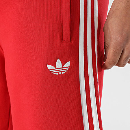 Adidas Originals - Short Jogging A Bandes 3 Stripes KE3564 Rouge Blanc