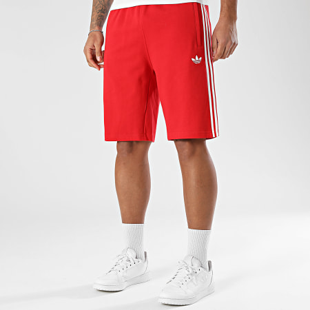 Adidas Originals - Short Jogging A Bandes 3 Stripes KE3564 Rouge Blanc