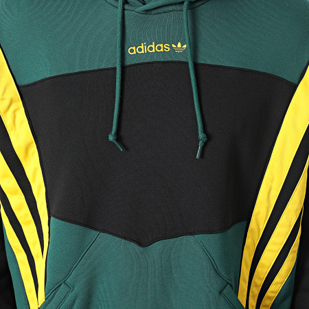 Adidas Originals - Sweat Capuche A Bandes Santiago KT0728 Vert Noir Jaune