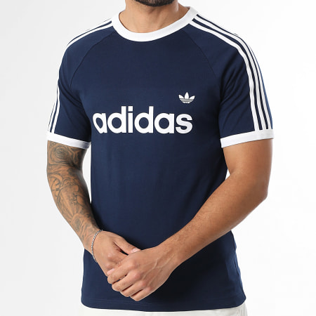 Adidas Originals - Tee Shirt A Bandes 3 Stripes Ringer KF0419 Bleu Marine
