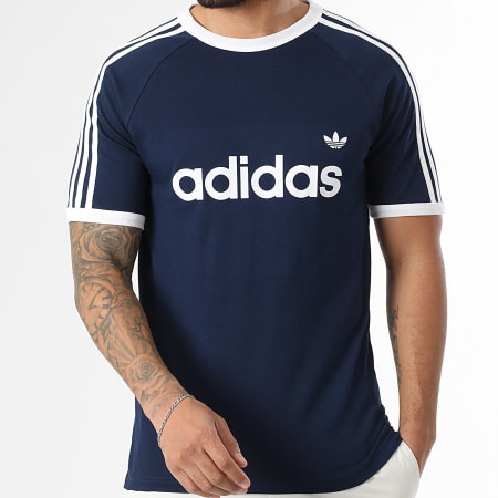 Adidas Originals - Tee Shirt A Bandes 3 Stripes Ringer KF0419 Bleu Marine
