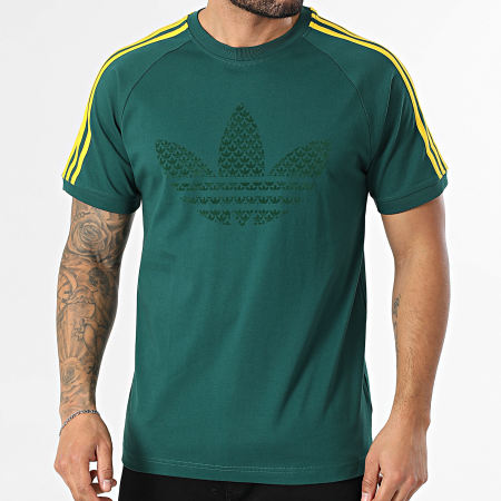 Adidas Originals - Tee Shirt A Bandes Monogram 3 Stripes KD1359 Vert