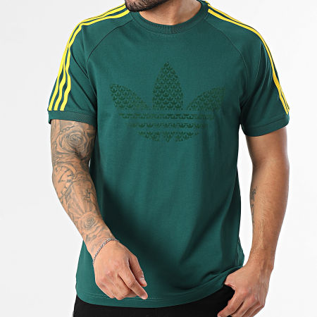 Adidas Originals - Tee Shirt A Bandes Monogram 3 Stripes KD1359 Vert