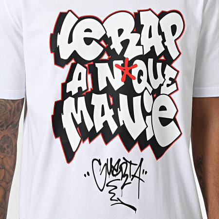 Guerta - Tee Shirt Oversize Large Le Rap A N*qué Ma Vie Blanc