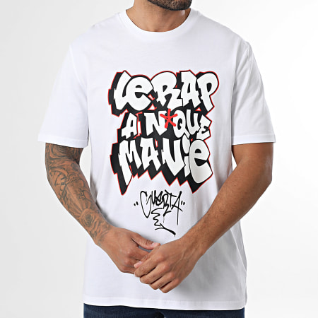 Guerta - Tee Shirt Oversize Large Le Rap A N*qué Ma Vie Blanc