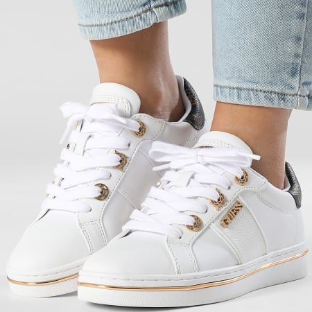 Guess - Baskets Femme FLPSTWELE12 White Doré