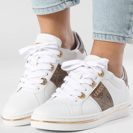 Guess - Baskets Femme FLPSTWFAL12 Beige Brown Doré