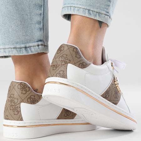 Guess - Baskets Femme FLPSTWFAL12 Beige Brown Doré