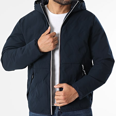 Jack And Jones - Veste Capuche Zippée Adam Hybrid Bleu Marine