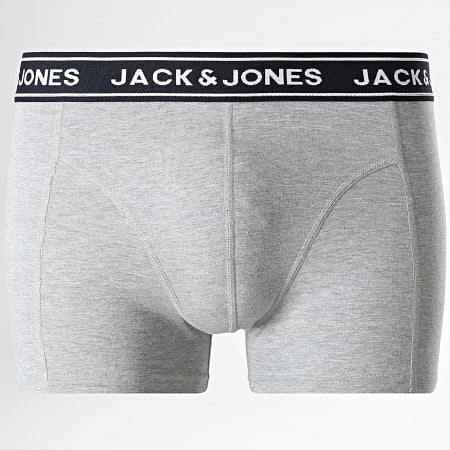 Jack And Jones - Lot De 5 Boxers Hector Solid Gris Chiné Rouge Blue Marine