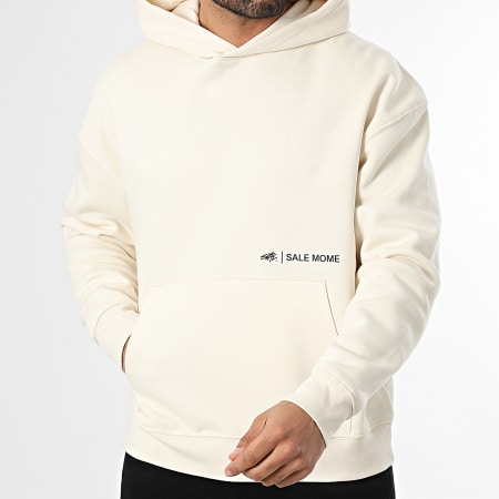 Sale Môme Paris - Sudadera con Capucha Relaxed Forever Young Beige Negro
