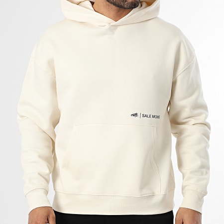 Sale Môme Paris - Sudadera con Capucha Relaxed Forever Young Beige Negro