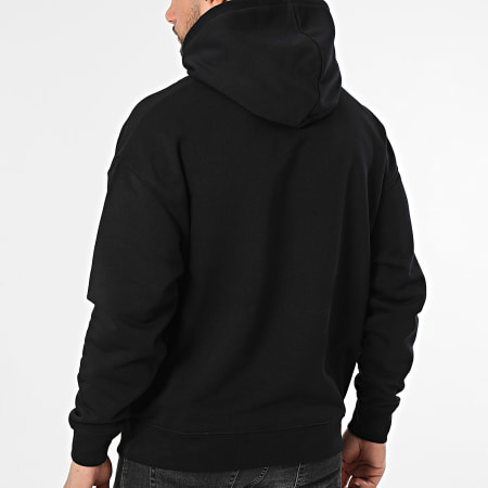 Sale Môme Paris - Sudadera Capucha Relaxed Lapin Radio Negra Rosa Flúor