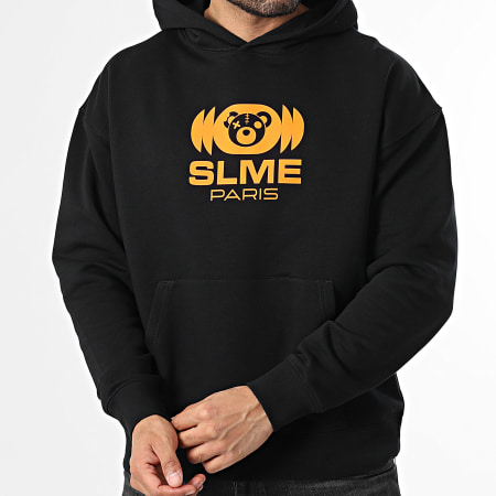 Sale Môme Paris - Sudadera Capucha Relaxed Nounours Radio Negra Naranja