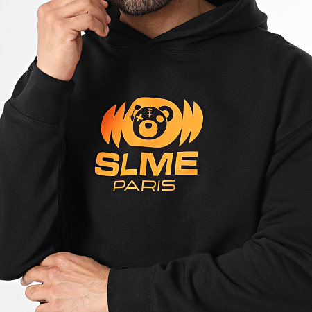 Sale Môme Paris - Sudadera Capucha Relaxed Nounours Radio Negra Naranja