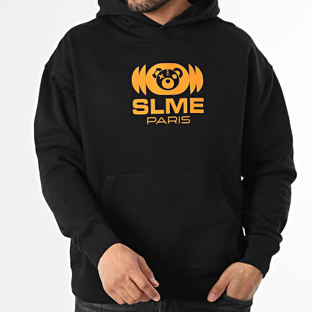 Sale Môme Paris - Sudadera Capucha Relaxed Nounours Radio Negra Naranja