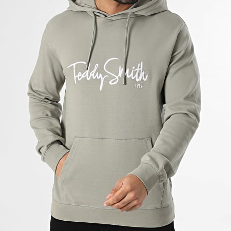 Teddy Smith - Sweat Capuche Evry 10818123D Vert Kaki Clair