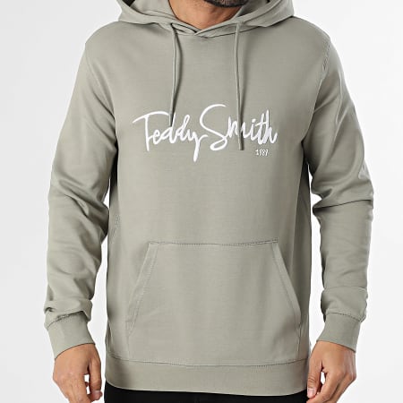 Teddy Smith - Sweat Capuche Evry 10818123D Vert Kaki Clair