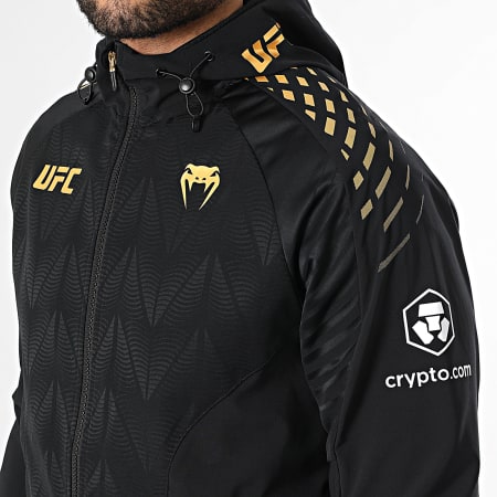 Venum - Chaqueta Zippada Capucha Fight Night UFC Zenith 00477 Negro Dorado