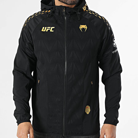 Venum - Chaqueta Zippada Capucha Fight Night UFC Zenith 00477 Negro Dorado