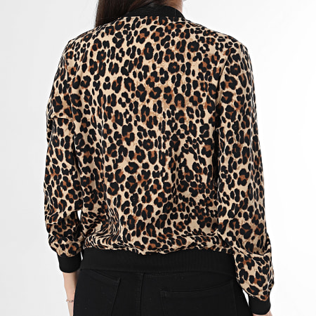 Vero Moda - Veste Bomber Femme Coco Beige Camel Noir Léopard