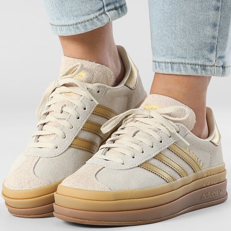Adidas Originals - Baskets Femme Gazelle Bold W IH6781 Cream White Brown Desert