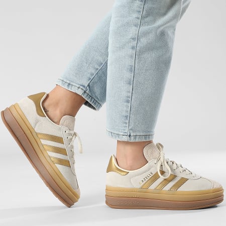 Adidas Originals - Baskets Femme Gazelle Bold W IH6781 Cream White Brown Desert