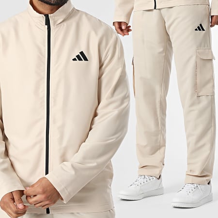 Adidas Sportswear - Ensemble Veste Zippée Et Pantalon Jogging Cargo Woven Cargo KE5890 Beige