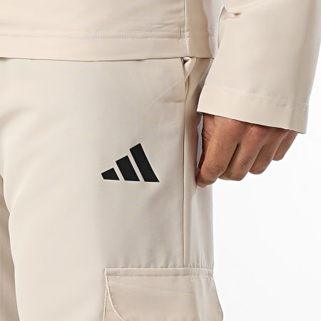 Adidas Sportswear - Ensemble Veste Zippée Et Pantalon Jogging Cargo Woven Cargo KE5890 Beige