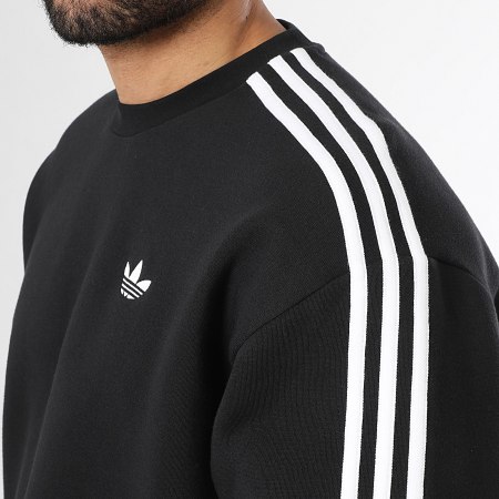 Adidas Originals - Sudadera crewneck con bandas 3 Stripes KE2916 negro blanco