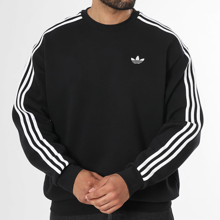 Adidas Originals - Sudadera crewneck con bandas 3 Stripes KE2916 negro blanco